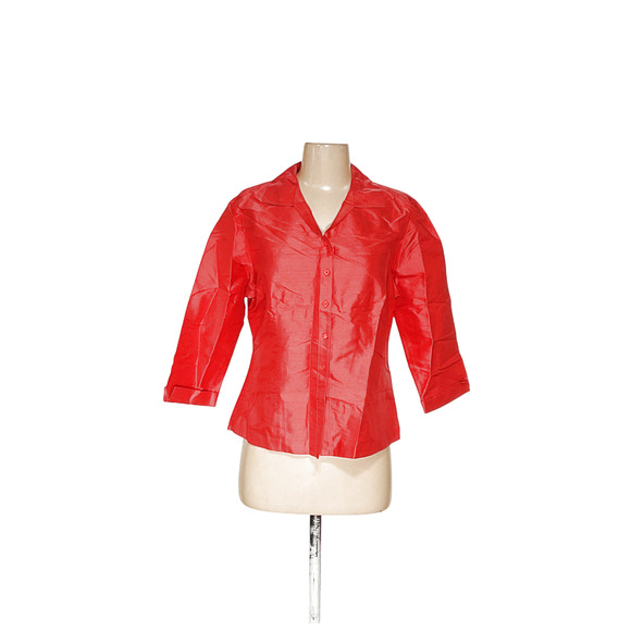 Charter Club Women's Silk Orange Button-Up Size 12P - Picture 1 of 4